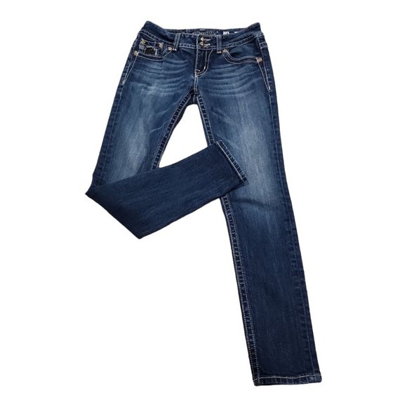 Miss Me Skinny Jeans Embellished Flap Pockets Size 28 - Picture 4 of 14